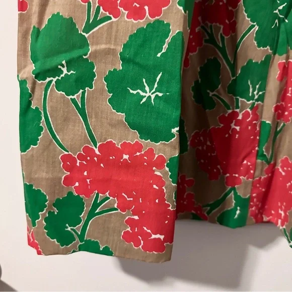 Vintage Peter Popovitch Tan Red Green Floral Skirt Women’s Size Small Spring - Picture 13 of 16